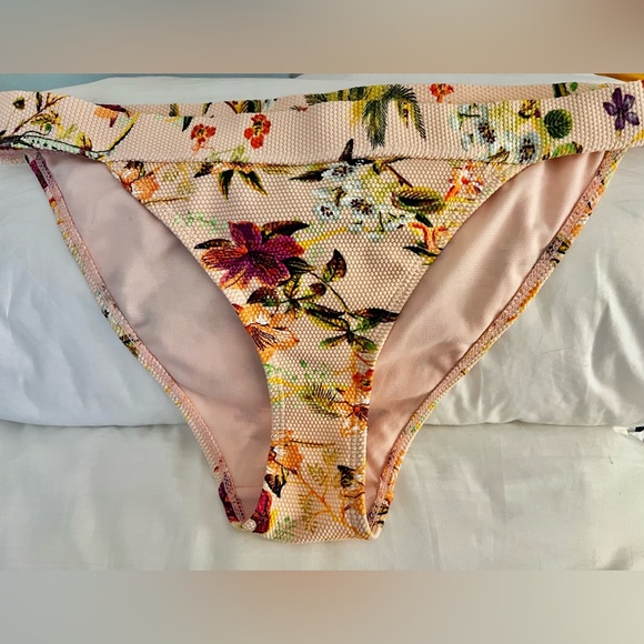 Tropical Print Two piece Bikini Swimsuit Top M bottoms XL - Picture 4 of 8